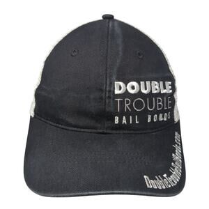 Double Trouble Bail Bonds Snapback Trucker Hat Black OS Adjustable Mesh Vie Gear